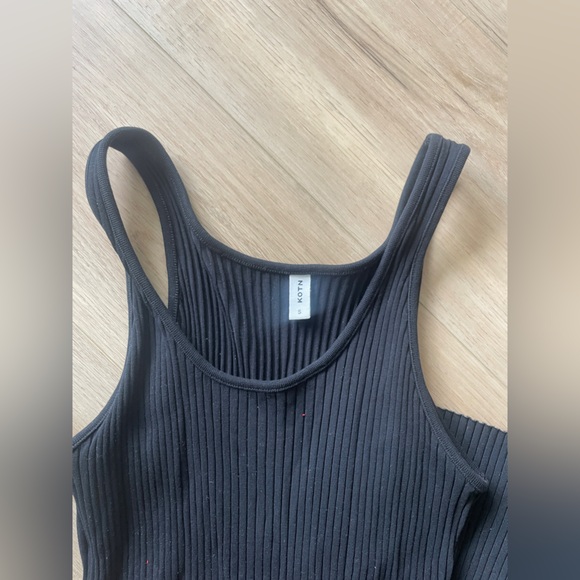 Kotn Ribbed Midi Tank Dress - Black - Picture 3 of 5